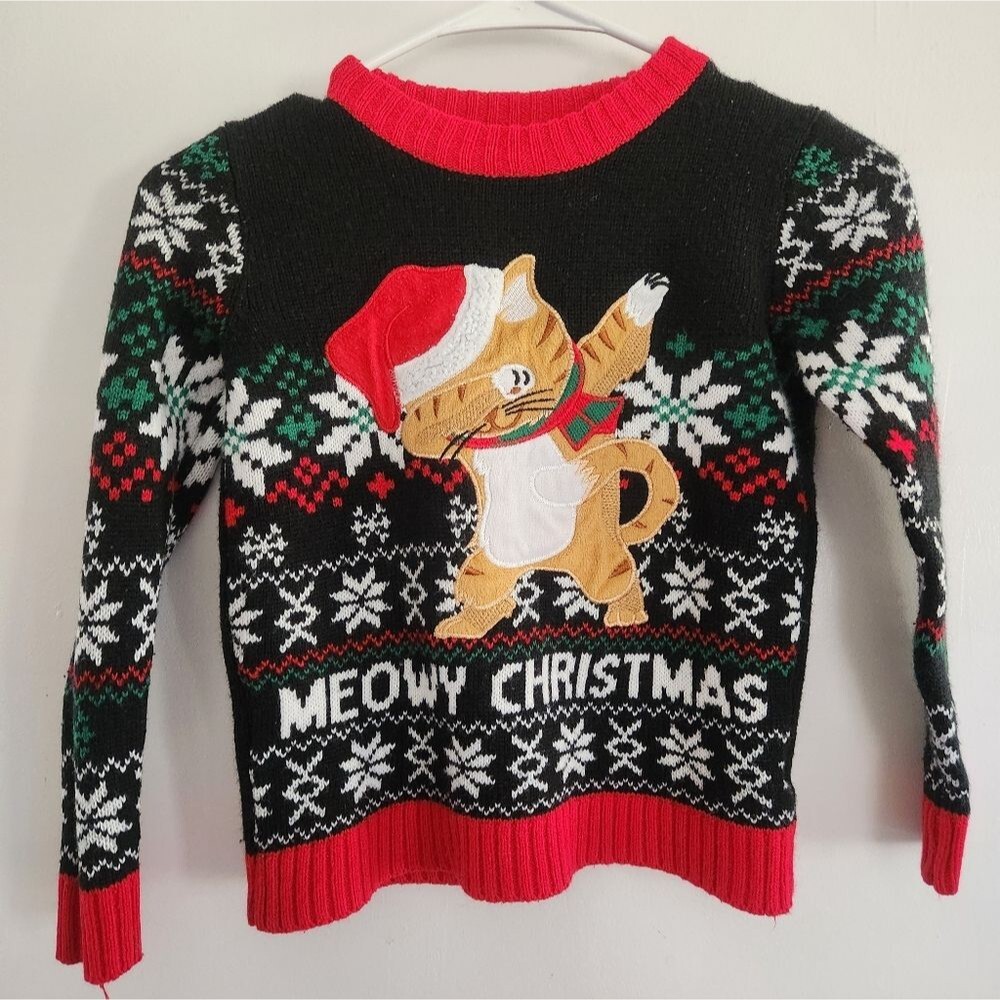 Holiday Time Meowy Christmas Sweater Size 4/5